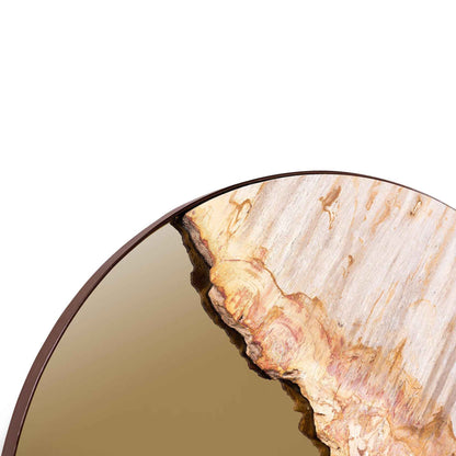 RELIQUE DARBY PETRIFIED WOOD ROUND MIRROR