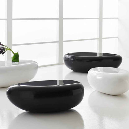 RIVER STONE INDOOR-OUTDOOR COFFEE TABLE: BLACK