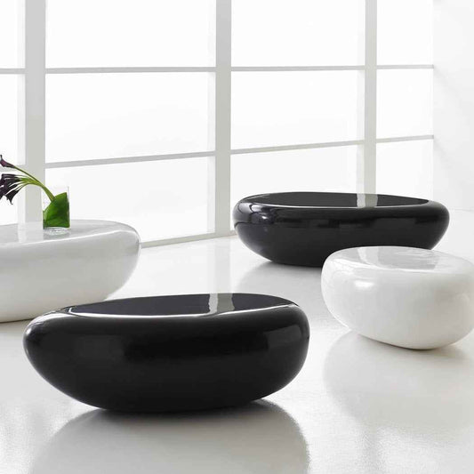 RIVER STONE INDOOR-OUTDOOR COFFEE TABLE: BLACK