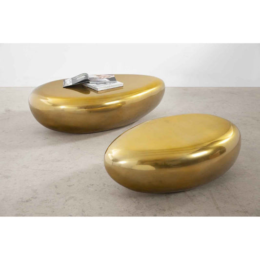 RIVER STONE INDOOR-OUTDOOR COFFEE TABLE: LIQUID GOLD