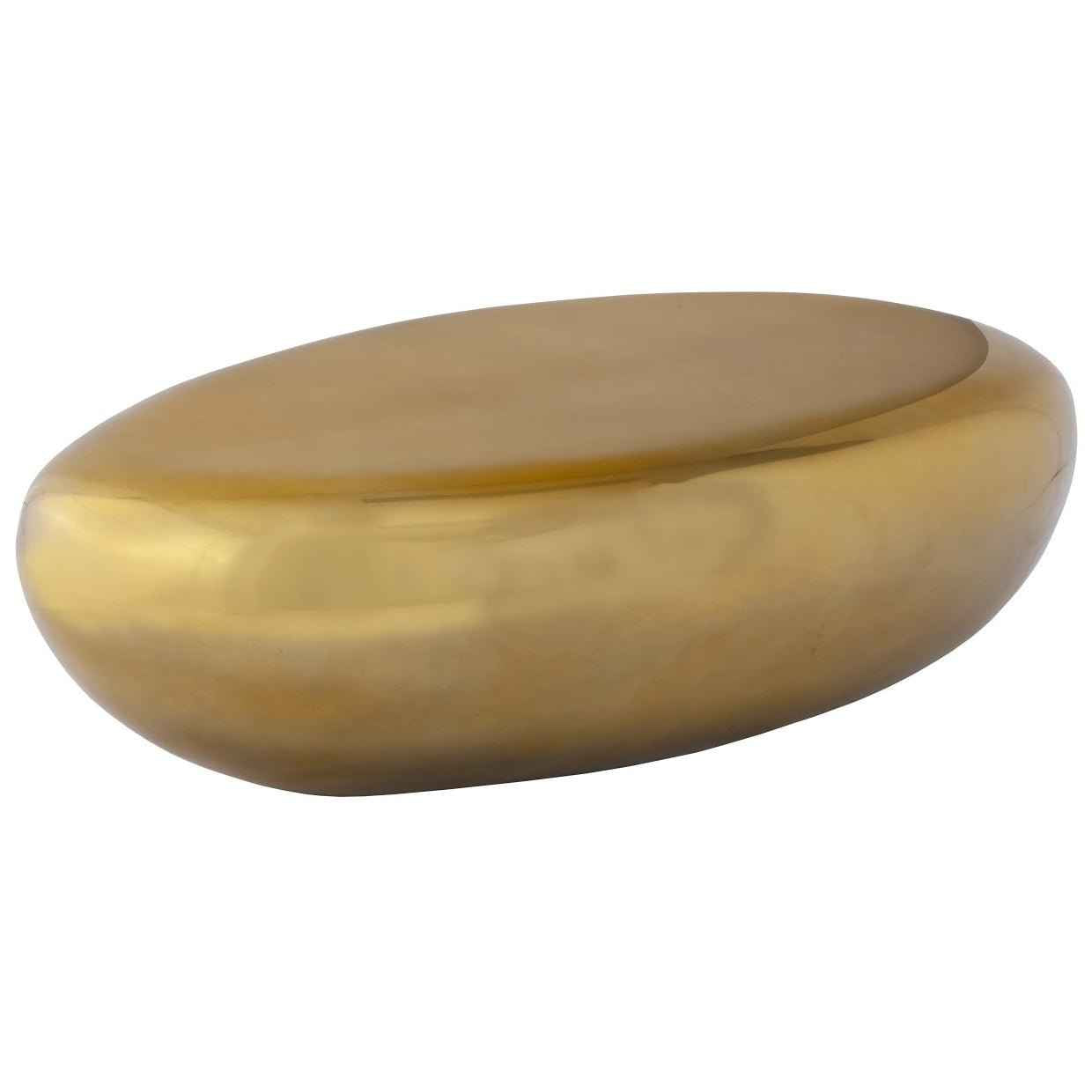 RIVER STONE INDOOR-OUTDOOR COFFEE TABLE: LIQUID GOLD