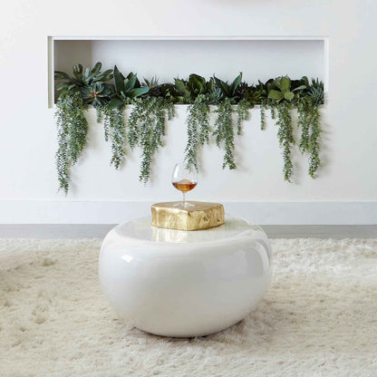 RIVER STONE INDOOR-OUTDOOR COFFEE TABLE: WHITE