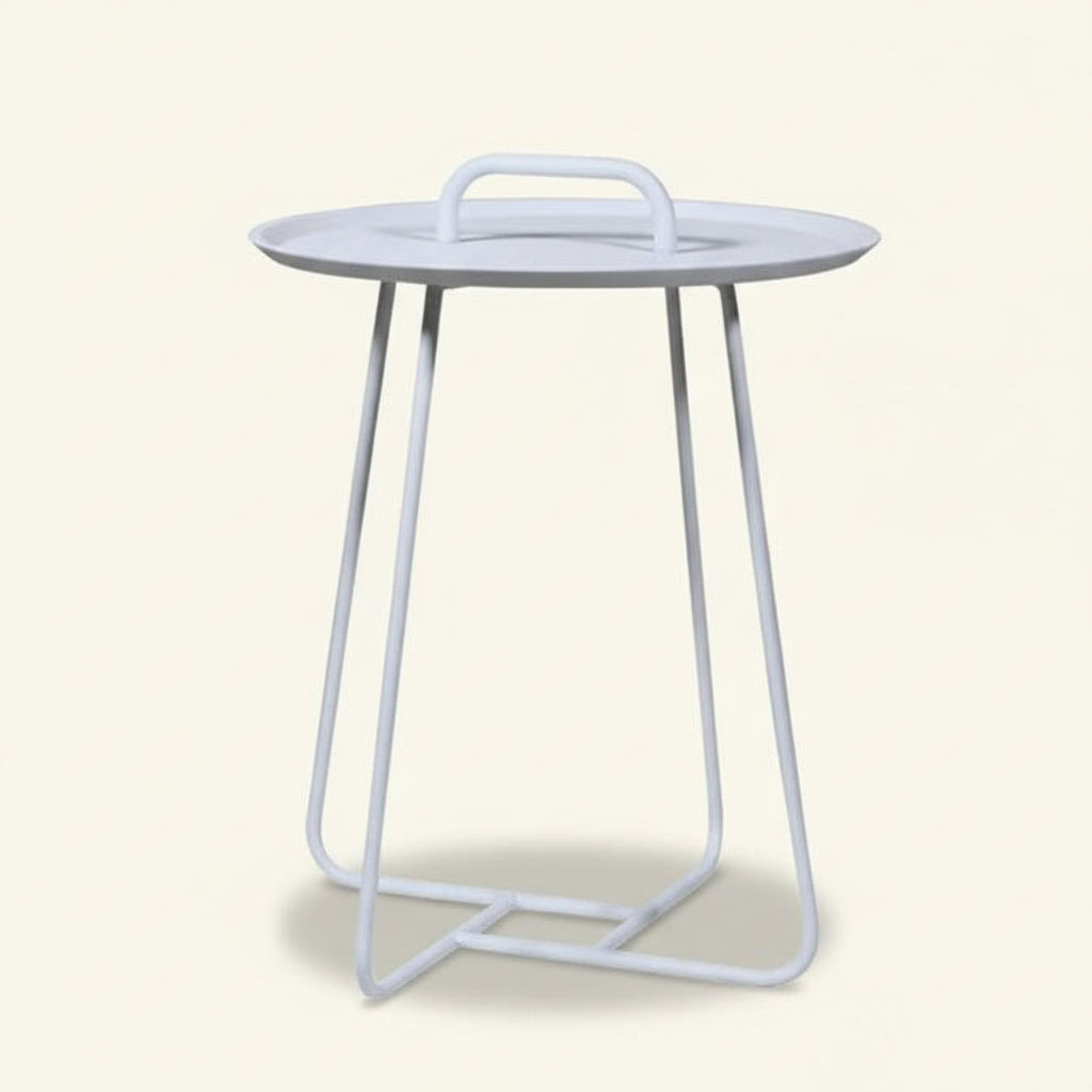 ROCCO LIFT SIDE TABLE / WHITE (INDOOR-OUTDOOR)