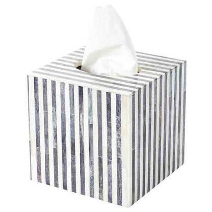 Grey Stripe Bone Inlay Tissue Box