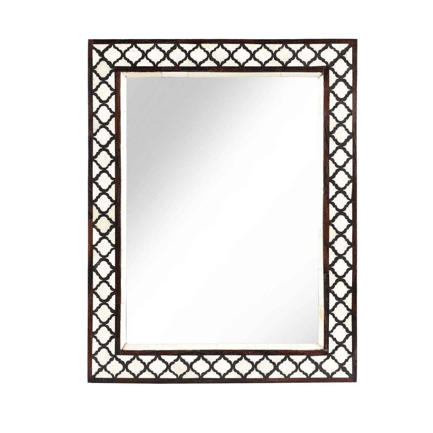 36x24 Inches Bone Inlay Mirror Frame Handmade Decor Design Wood Frame Home Decor