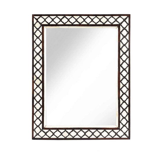 36x24 Inches Bone Inlay Mirror Frame Handmade Decor Design Wood Frame Home Decor