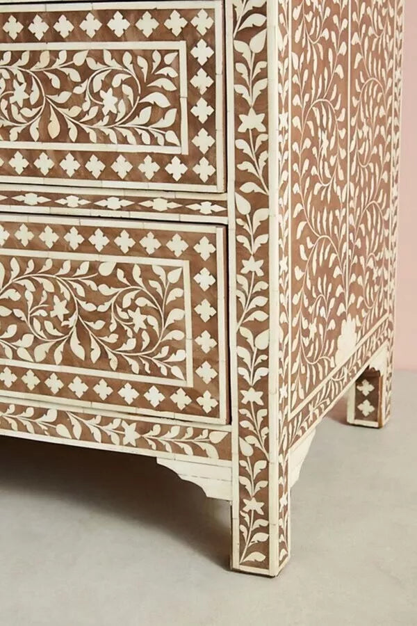 Bone Inlay Chest Of 7 Drawers Floral by Hansa Handicraft