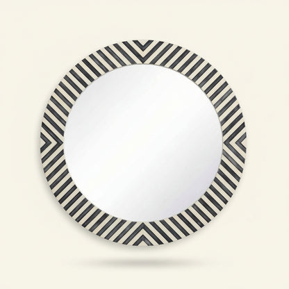 Bone Inlay Mirror Handmade Round Home DÃ©cor Design Art Wall Wooden Gift