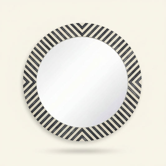 Bone Inlay Mirror Handmade Round Home DÃ©cor Design Art Wall Wooden Gift