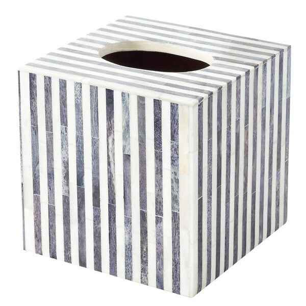 Grey Stripe Bone Inlay Tissue Box