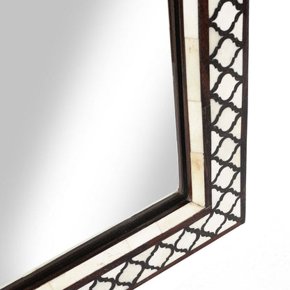 36x24 Inches Bone Inlay Mirror Frame Handmade Decor Design Wood Frame Home Decor