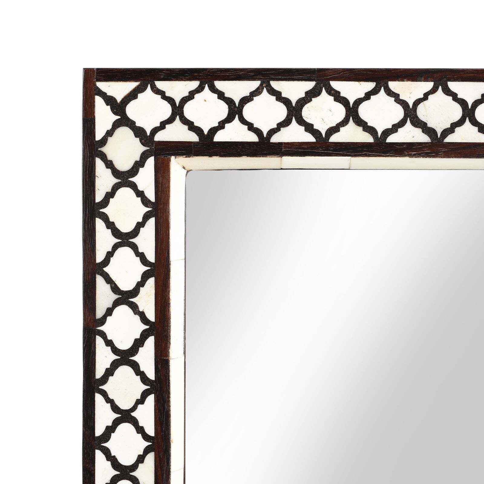36x24 Inches Bone Inlay Mirror Frame Handmade Decor Design Wood Frame Home Decor
