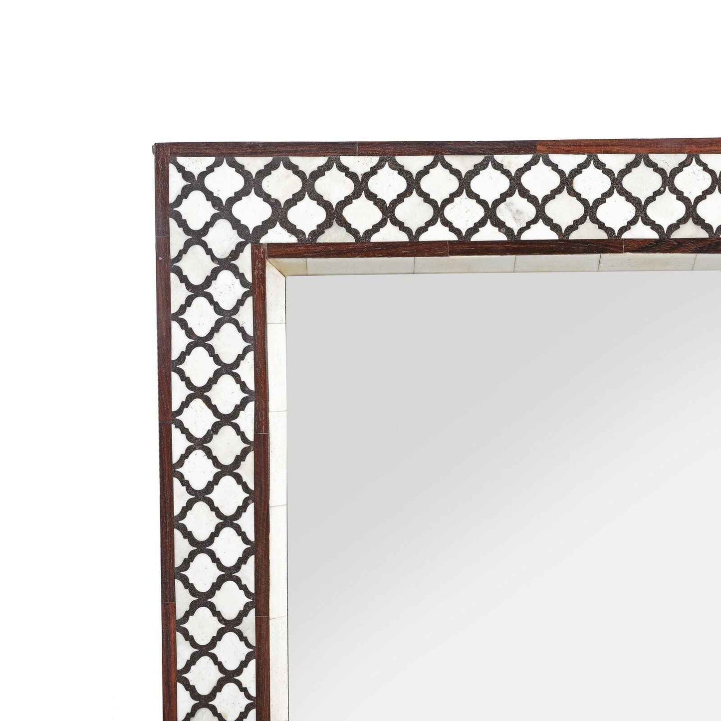 36x24 Inches Bone Inlay Mirror Frame Handmade Decor Design Wood Frame Home Decor