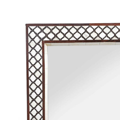 36x24 Inches Bone Inlay Mirror Frame Handmade Decor Design Wood Frame Home Decor