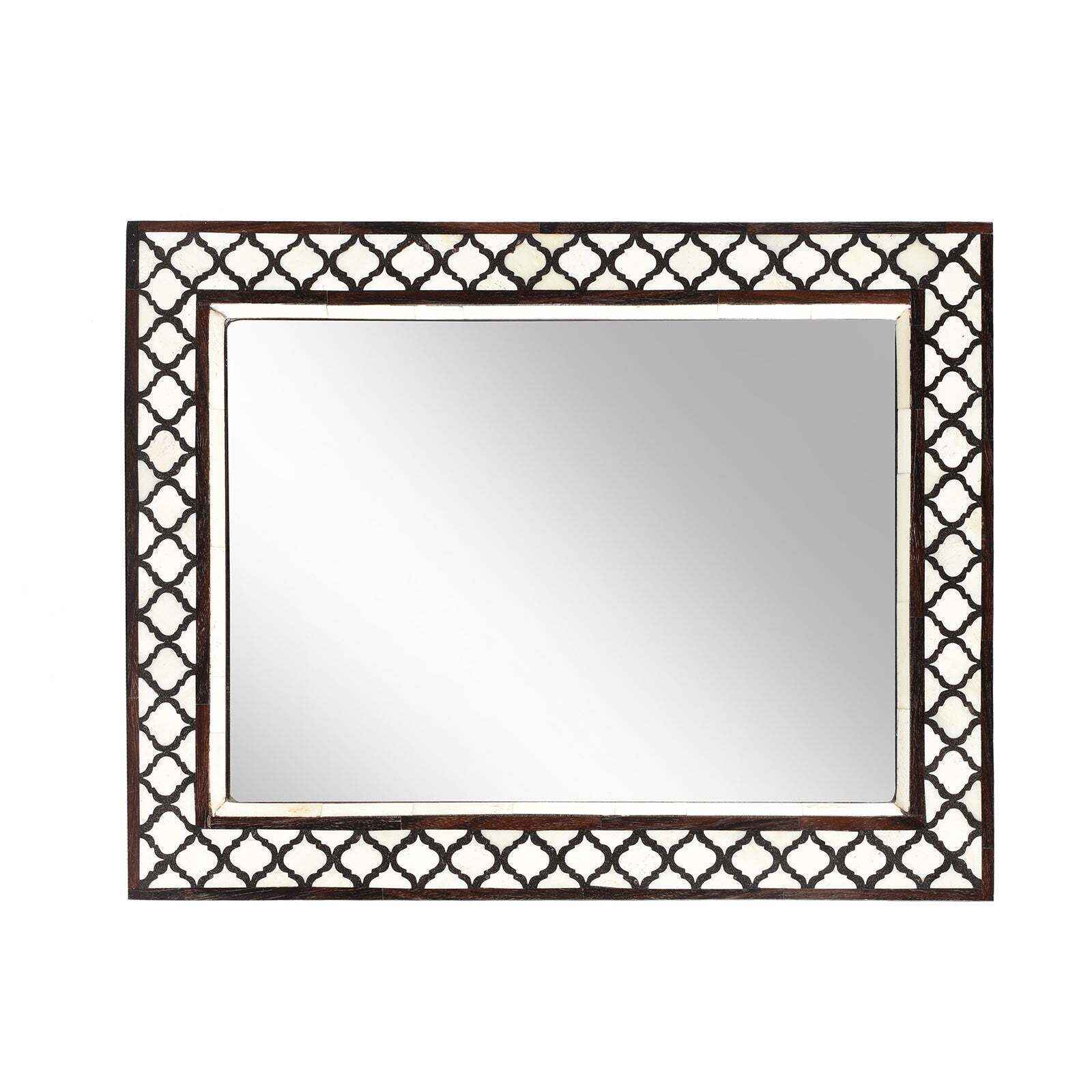 36x24 Inches Bone Inlay Mirror Frame Handmade Decor Design Wood Frame Home Decor