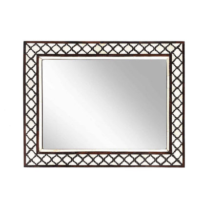 36x24 Inches Bone Inlay Mirror Frame Handmade Decor Design Wood Frame Home Decor