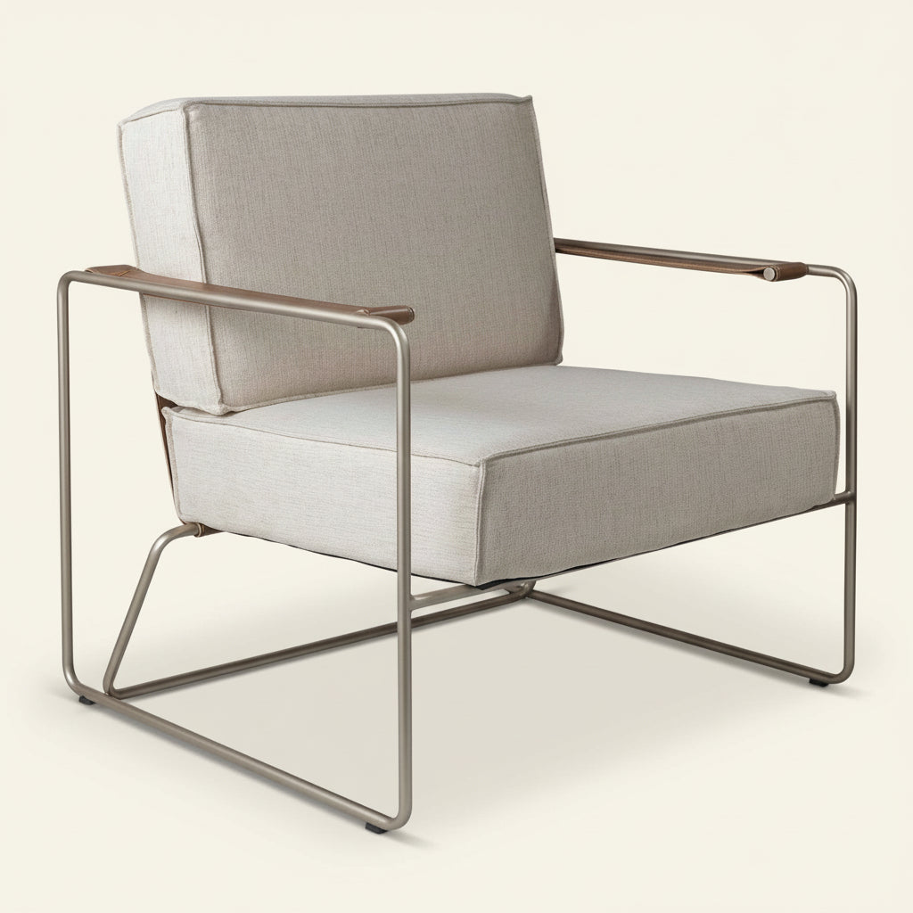 SAMPA LEATHER STRAPPED ARM CHAIR