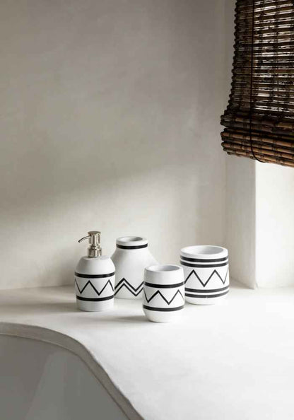 SANTORINI CONIC VASE | BLACK & WHITE