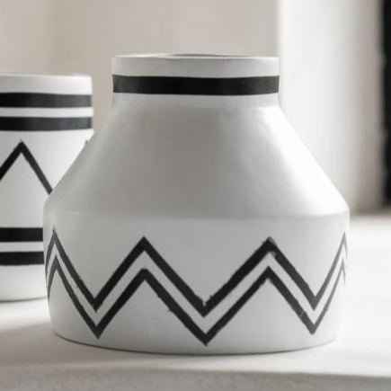 SANTORINI CONIC VASE | BLACK & WHITE