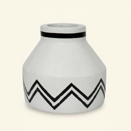 SANTORINI CONIC VASE | BLACK & WHITE