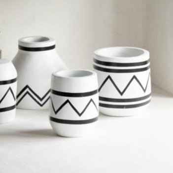 SANTORINI PLANTER | BLACK & WHITE
