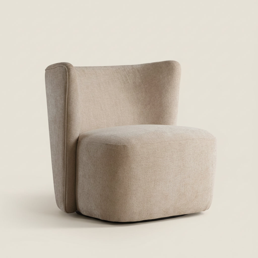 SCULPTED SWIVEL CHAIR: SAND