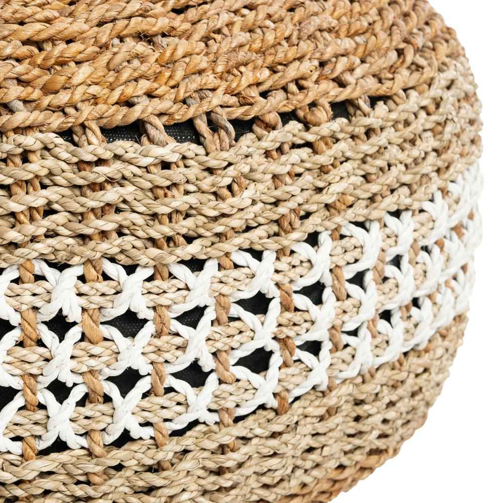 SEAGRASS MACRAME POUF | NATURAL