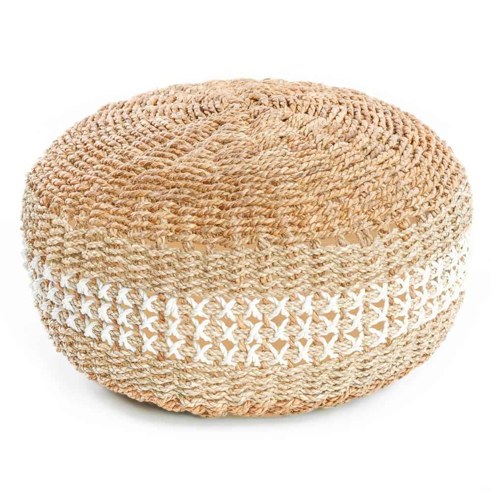 SEAGRASS MACRAME POUF | NATURAL