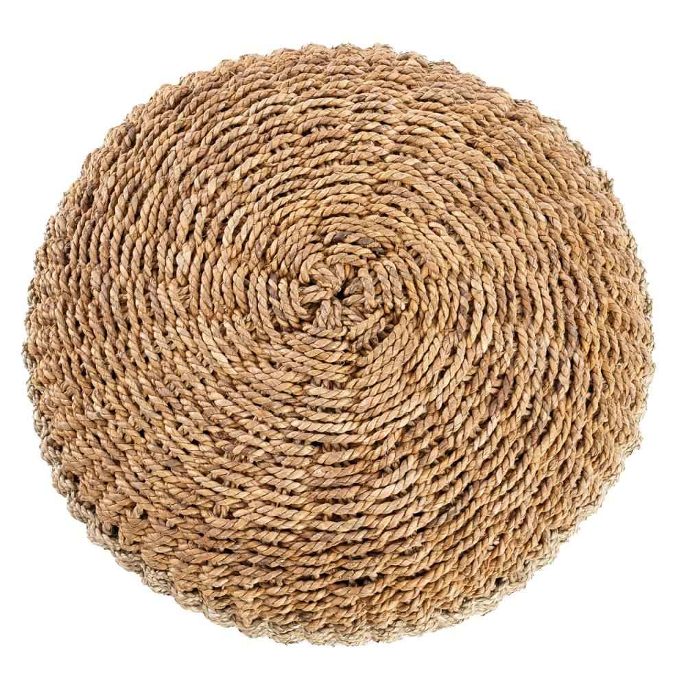 SEAGRASS MACRAME POUF | NATURAL
