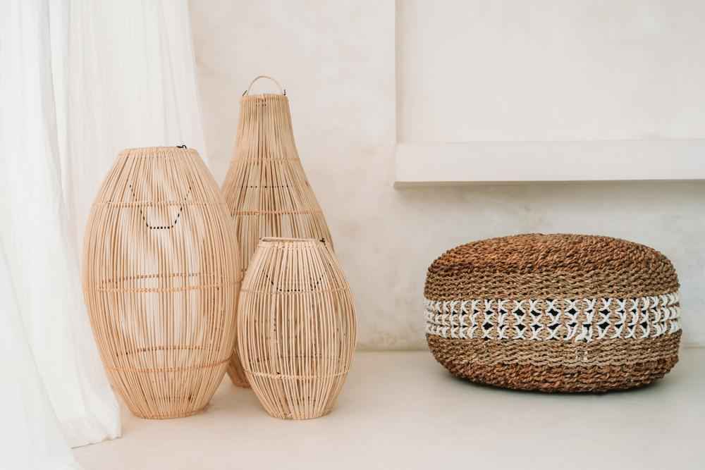 SEAGRASS MACRAME POUF | NATURAL