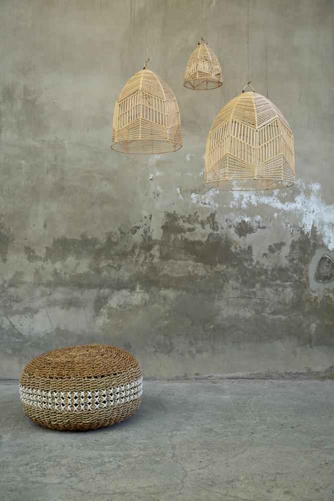 SEAGRASS MACRAME POUF | NATURAL