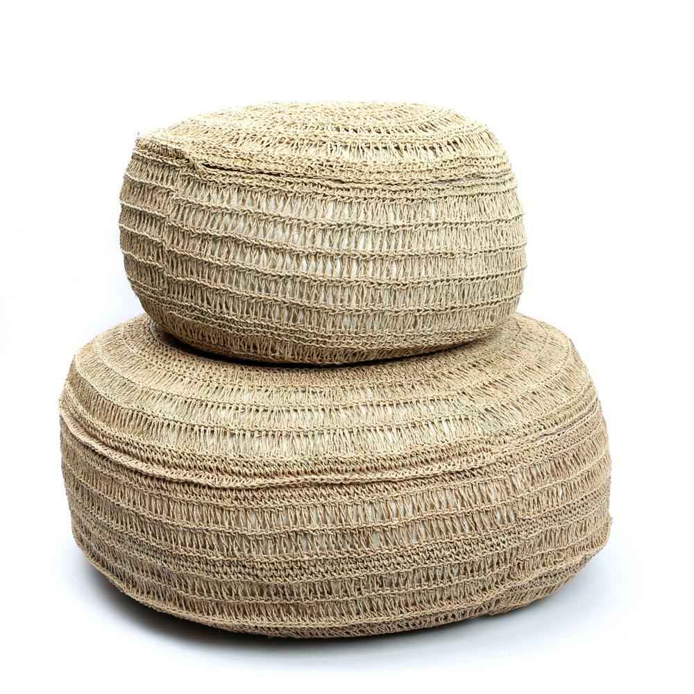 SEAGRASS POUF + COFFEE TABLE | NATURAL