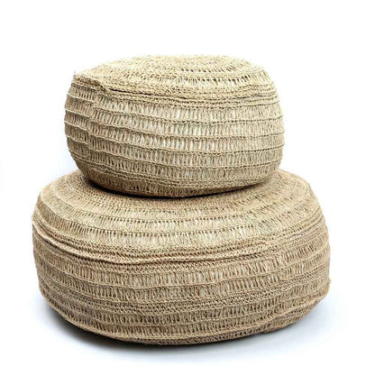SEAGRASS POUF + COFFEE TABLE | NATURAL