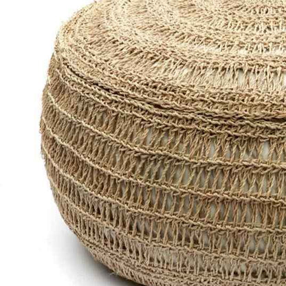 SEAGRASS POUF + COFFEE TABLE | NATURAL