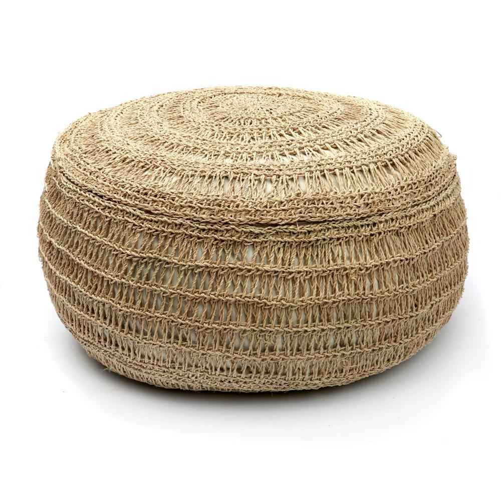SEAGRASS POUF + COFFEE TABLE | NATURAL