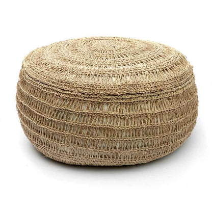 SEAGRASS POUF + COFFEE TABLE | NATURAL