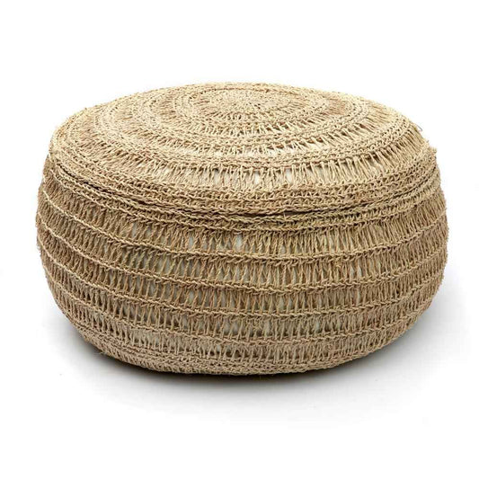 SEAGRASS POUF + COFFEE TABLE | NATURAL