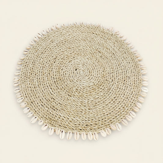 SEAGRASS SHELL PLACEMAT | NATURAL  | SET OF 4