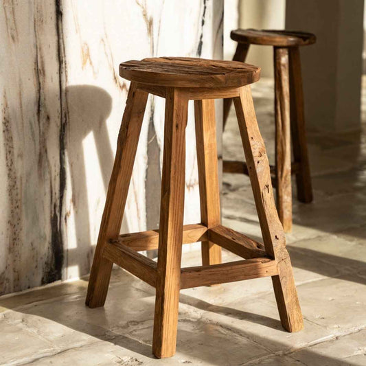 SHIBORI STOOL | RECLAIMED TEAK | IN-OUTDOORS