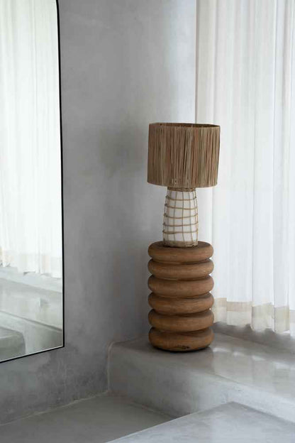 SKIATHOS TABLE LAMP | WHITE + NATURAL