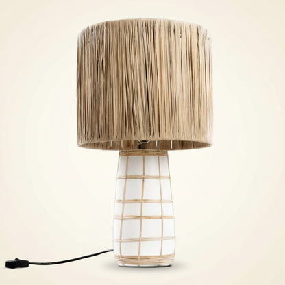 SKIATHOS TABLE LAMP | WHITE + NATURAL