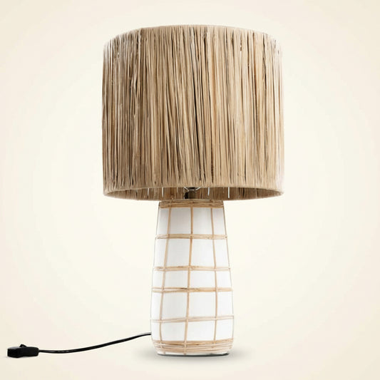 SKIATHOS TABLE LAMP | WHITE + NATURAL