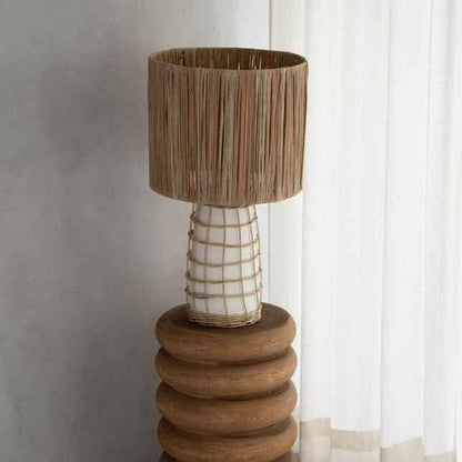 SKIATHOS TABLE LAMP | WHITE + NATURAL
