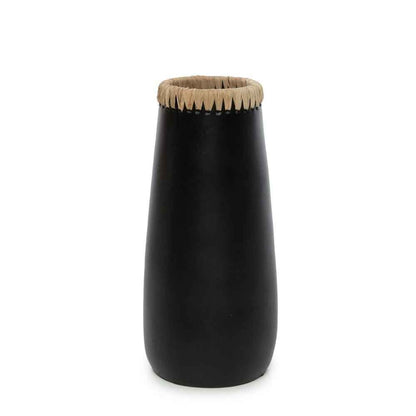 SNEAKY VASE | BLACK + NATURAL | 3 SIZES