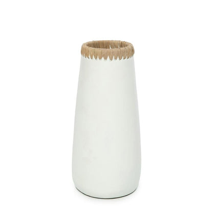 SNEAKY VASE | WHITE + NATURAL | 3 SIZES - Green Design Gallery