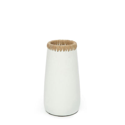 SNEAKY VASE | WHITE + NATURAL | 3 SIZES - Green Design Gallery