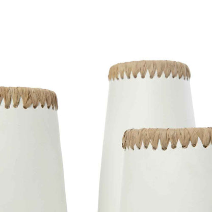 SNEAKY VASE | WHITE + NATURAL | 3 SIZES