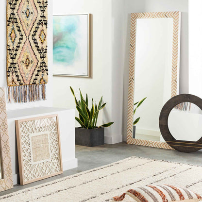 SOCAL CHEVRON STRIPED FLOOR MIRROR