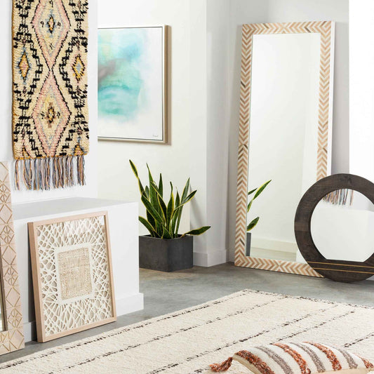SOCAL CHEVRON STRIPED FLOOR MIRROR