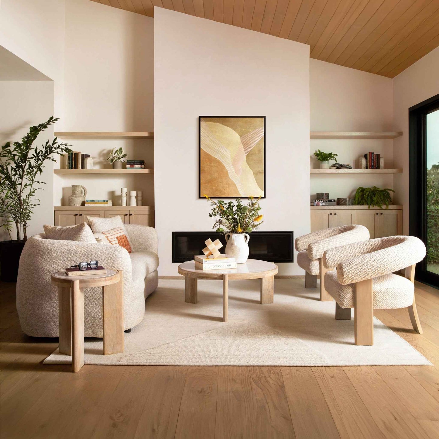 SOFITA MARBLE + MANGO WOOD COFFEE TABLE